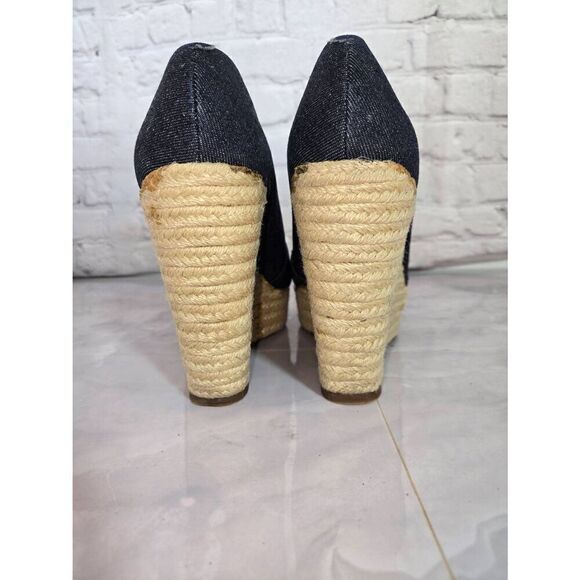 Vince Camuto Womens Size 8M Denim Rope Wedge Sandal - Picture 6 of 10